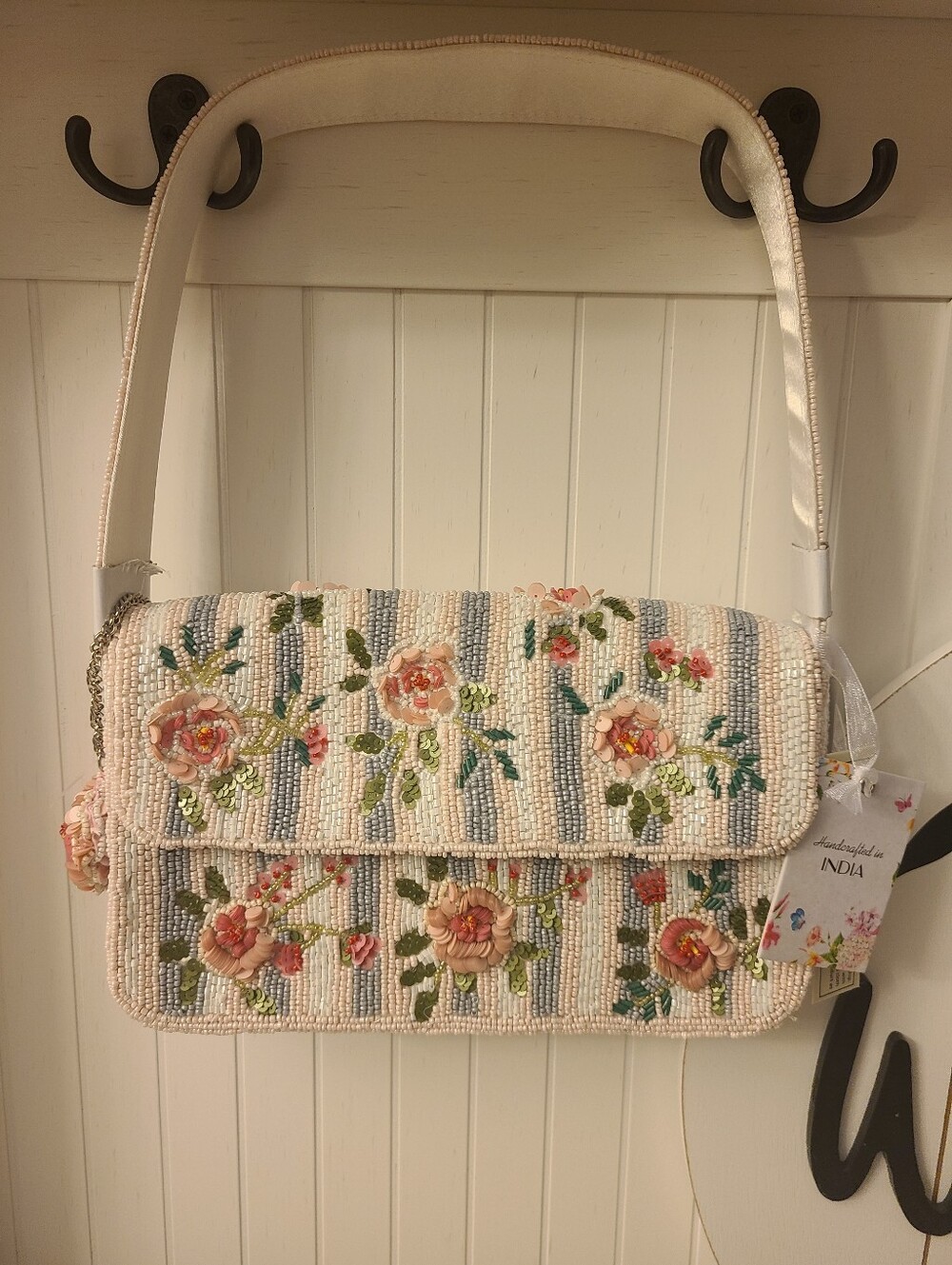 TikTok Viral-Handcrafted In India Rose Floral Beaded Handbag